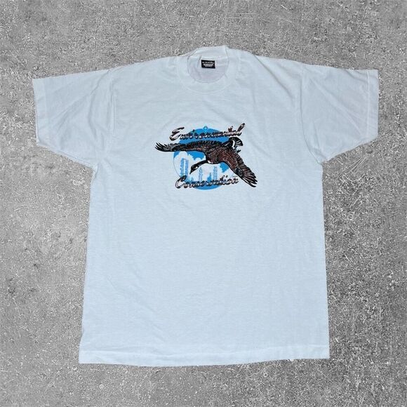 American Vintage 80s Environmental Conservation Nature Graphic T Shirt XL - Picture 1 of 4